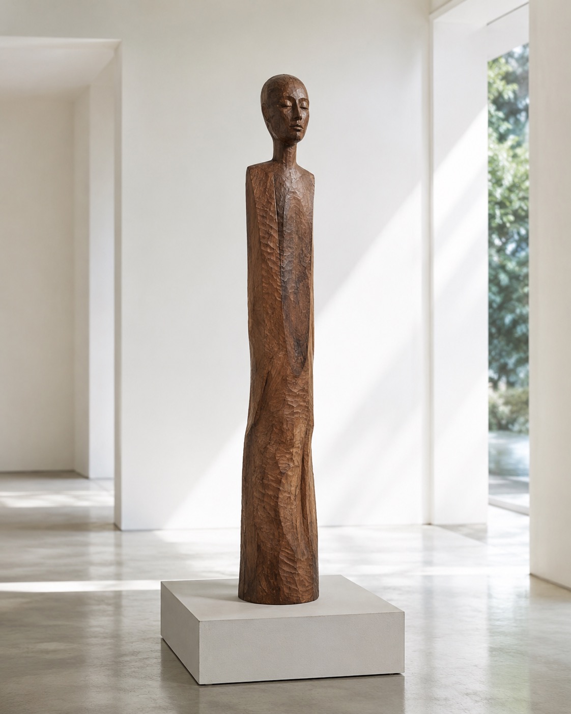 The Long Return — hand-carved walnut